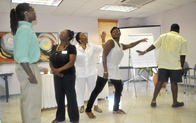 Gwendolen with Barbadian Drama Teachers